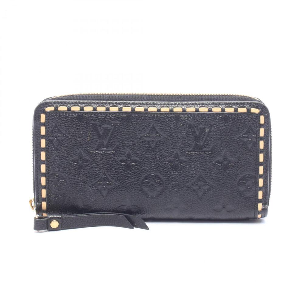 Louis Vuitton Zippy Wallet Monogram Empreinte Noir Round Long Leather Women's...